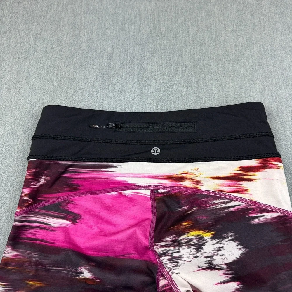 Lululemon Leggings Women 4‎ Pink Black Pace Tight 25